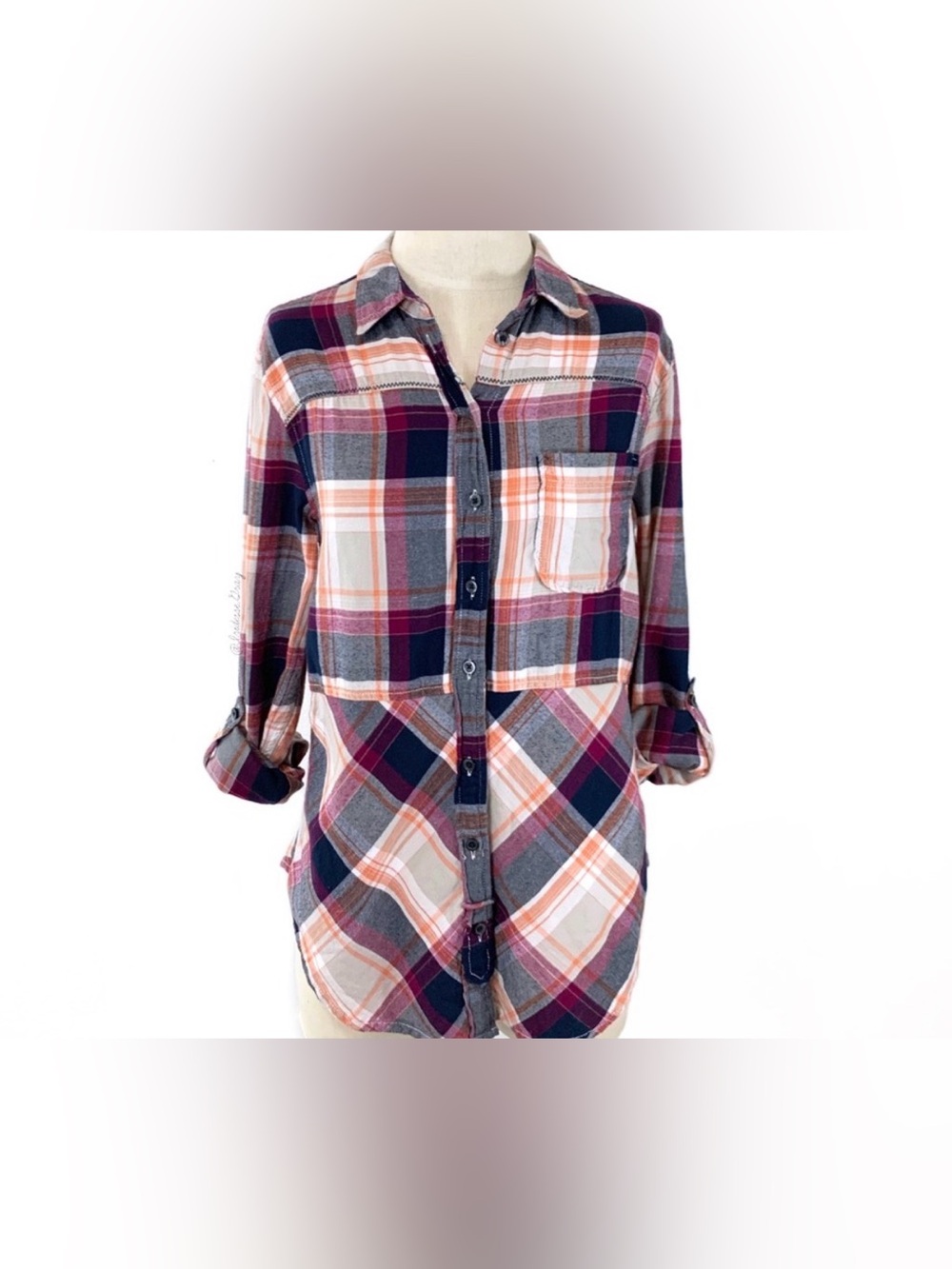 Anthropologie Holding Horses Plaid Flannel Shirt Size M